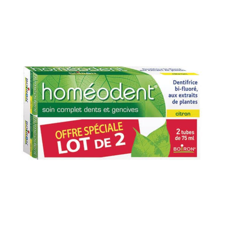 Homéodent - Soin compet dents et gencives - Goût citron - Lot de 2 x 75ml