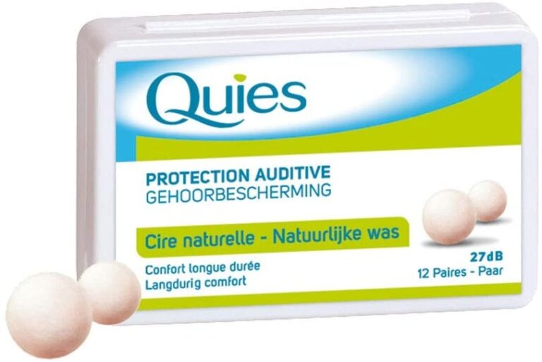 Quies - Protection auditive - Cire naturelle - Confort longue durée - 12 paires