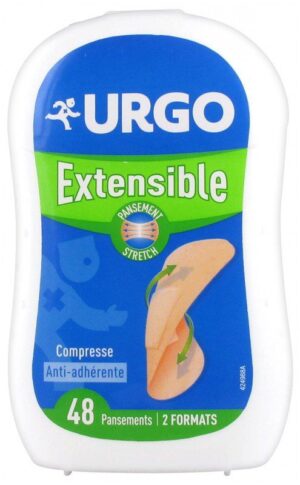Urgo extensible - 48 pansements - 2 formats - Compresse anti-adhérente
