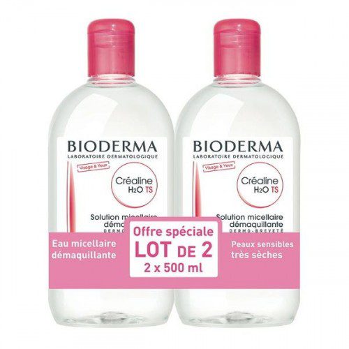 Créaline H2O TS - Solution micellaire démaquillante - Lot de 2x500ml