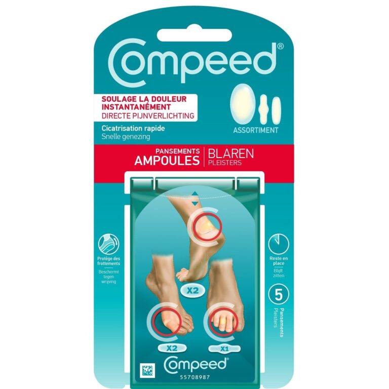 Pansements Ampoules Assortiment - Talon, Côté du Pied, Orteils - x5