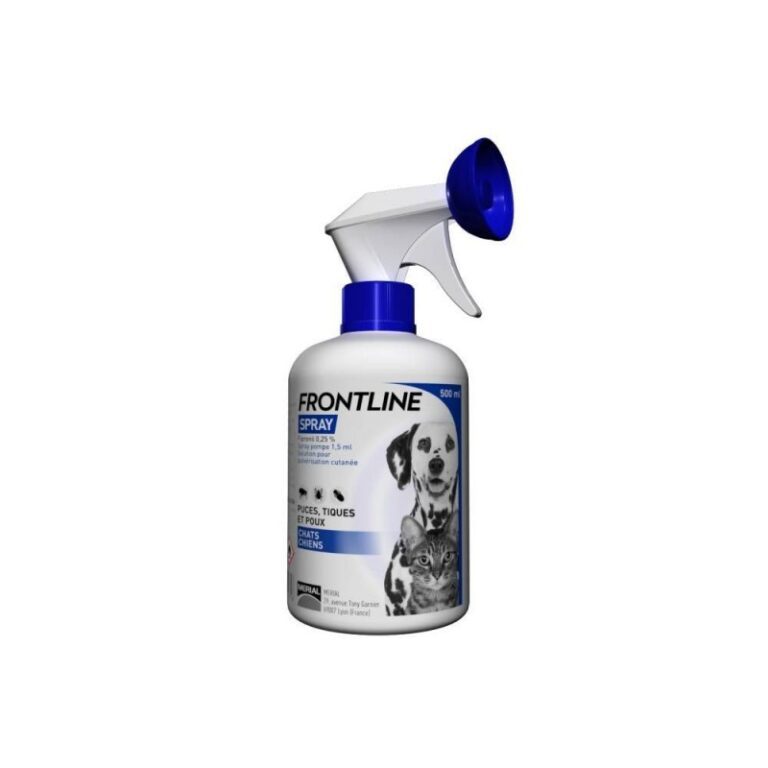 FRONTLINE - Spray pompe - Puces, Tiques et Poux - Chats et Chiens -Solution pour pulvérisation cutanée - 500ml