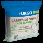 URGO - Carrés de Coton Non-Blanchi - 10cm x 8cm - Paquet de 180 carrés de coton