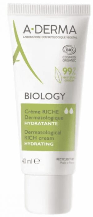 A-DERMA BIOLOGY - Crème Riche BIO - Tube 40ml