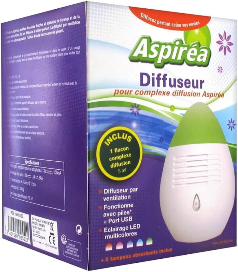 Aspirea - Diffuseur éclairage LED + 1 flacon diffusion 5ml
