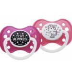 Dodie 2 sucettes anatomiques silicone 6 mois et + A28 / Je suis une princesse + Licorne