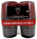 Vichy-Homme Clinical Control Déodorant Détranspirant Anti-Odeur 96H Roll-On Lot de 2 x 50 ml