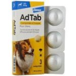 AdTab - 900mg de Lotilaner Antiparasitaire Interne Chien de +22 à 45kg - 3 Comprimés à Croquer
