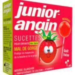 Junior-angin - Sucettes Mal de Gorge Goût Fraise 8 Sucettes