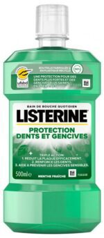 Listerine - Bain de Bouche Protection Dents et Gencives Menthe Fraîche 500 ml