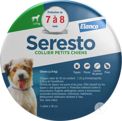 seresto chien collier anti puces et anti tiques pour petits chiens moins de 8kg.v5