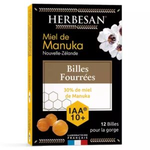 Herbesan Miel de Manuka IAA10 Billes Fourrees 54g