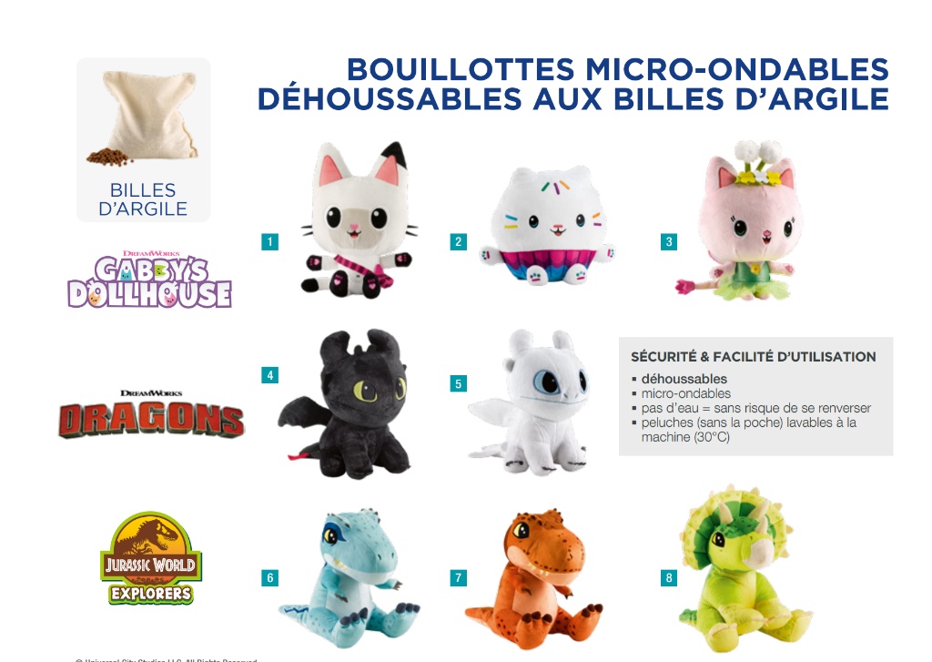 Biosynex bouillotte peluche micro ondable dehoussable Licence Universal